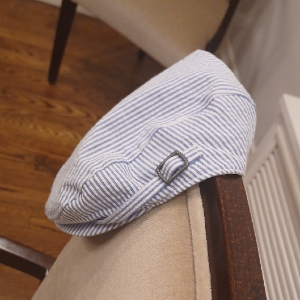Janie And Jack Baby Cap, Blue and White Striped Hat